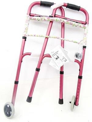 Image 0 of Nova Folding Walker W/5 Wheels Dsnr Pink 4080RW5