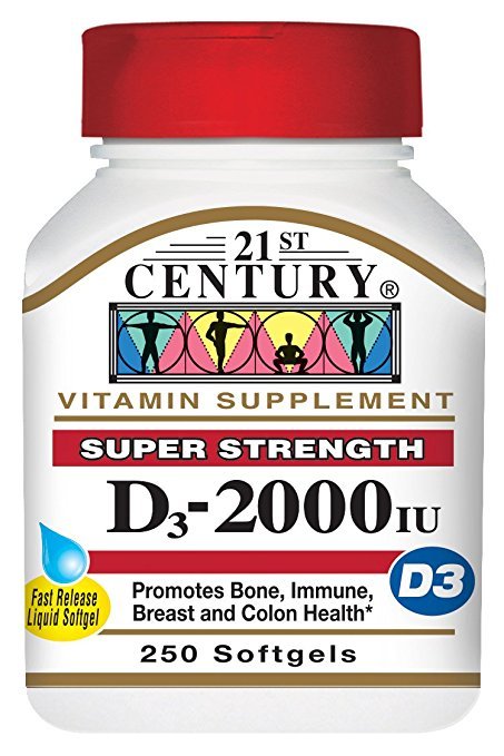 Image 0 of 21st Century Vitamin D3 2000IU Soft Gels 250 Ct