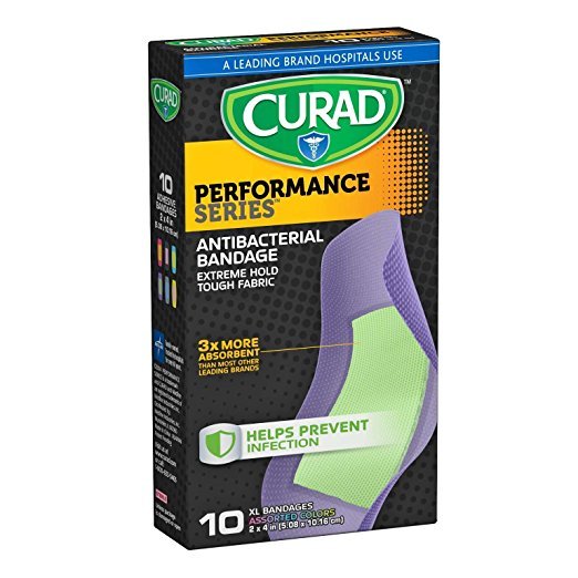 Curad Perform Series Antibacterial 1 Size XL 10 Ct