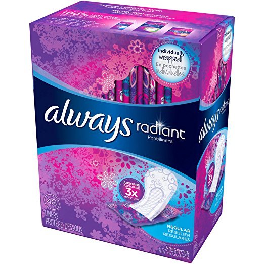 Always Radiant Liner Unscented 6 x 48