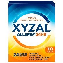 Xyzal Otc 24 Hour 5 Mg 10 Tablet