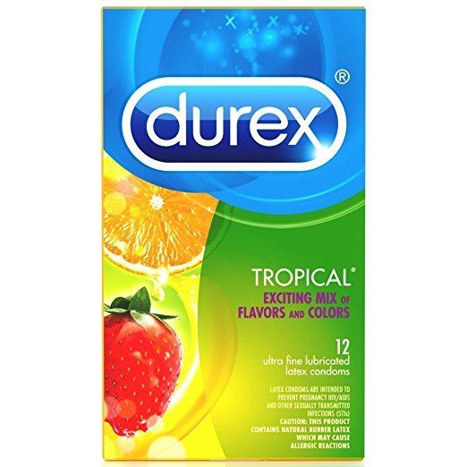 Durex Tropical Flavors Asst Condoms 12 Ct