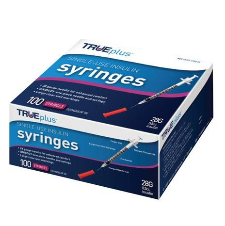 TRUEplus Syringe 1/2 Inch 28Gx0.5CC 100ct