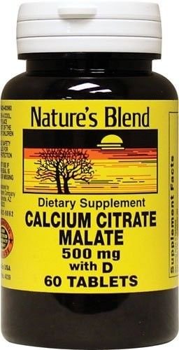 Natures Blend Calcium Citrate + D 500mg 60 Tablet