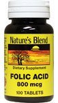Natures Blend Folic Acid 800 Mcg 100 Tablet