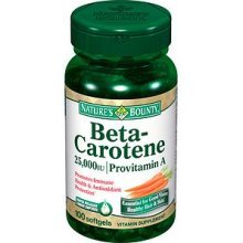 Natures Bounty Beta-Carotene 25 000 Units Provitamin A Supplement Softgels 100