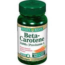 Image 0 of Natures Bounty Beta-Carotene 25 000 Units Provitamin A Supplement Softgels 100