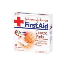 Johnson & Johnson First Aid 4 X 4 Inch Sterile Large Gaueze Pads 10