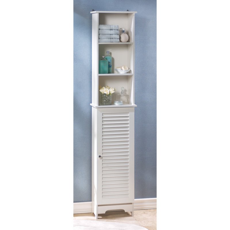 Nantucket Tall White Bathroom Kitchen Bedroom Storage Cabinet