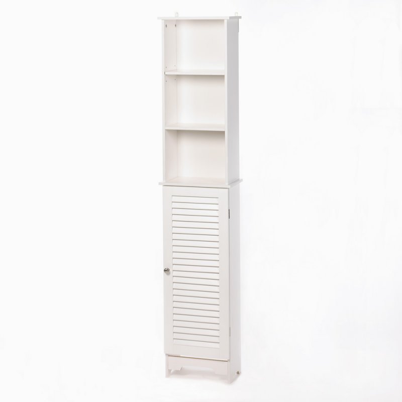 Nantucket Tall White Bathroom Kitchen Bedroom Storage Cabinet Nantucket Tall White Bathroom Kitchen Bedroom Storage Cabinet Louvered Door