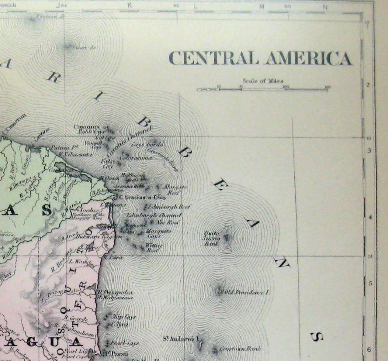 Image 1 of Johnson's Map of Central America -  Original (1897)