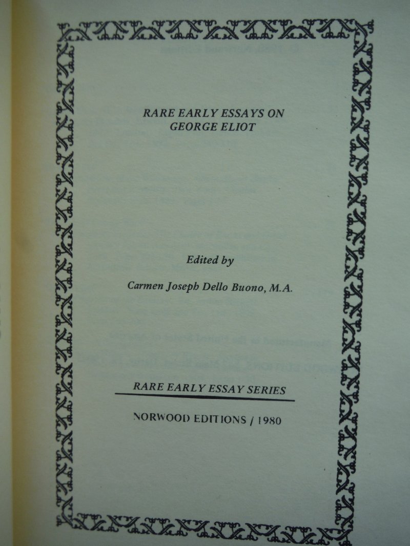 Image 1 of Rare Early Essays on George Eliot (Rare Early Essay Series)