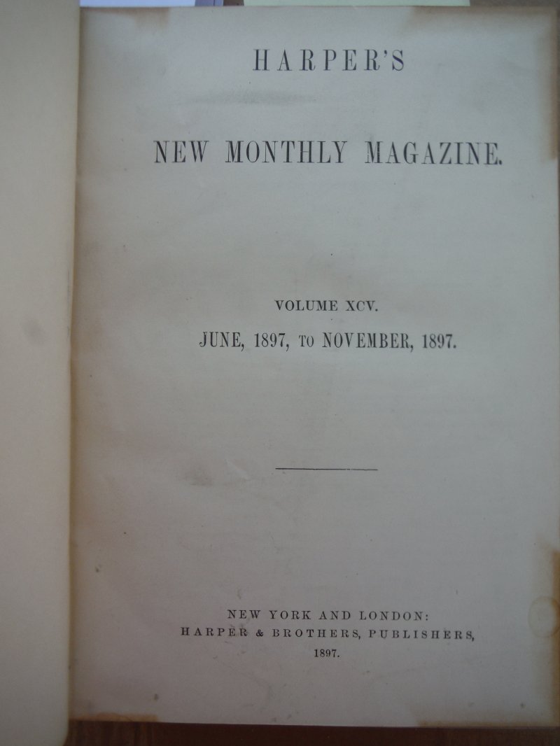 Image 1 of Harper's New Monthly Magazine Volme XCV June, 1897 to  November, 1897