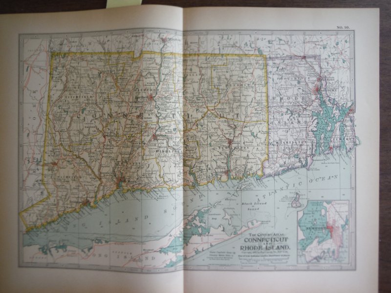 The Century Atlas, Map of  Connecticut and Rhode Island (1897)