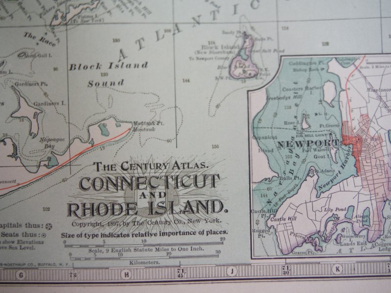 Image 1 of The Century Atlas, Map of  Connecticut and Rhode Island (1897)