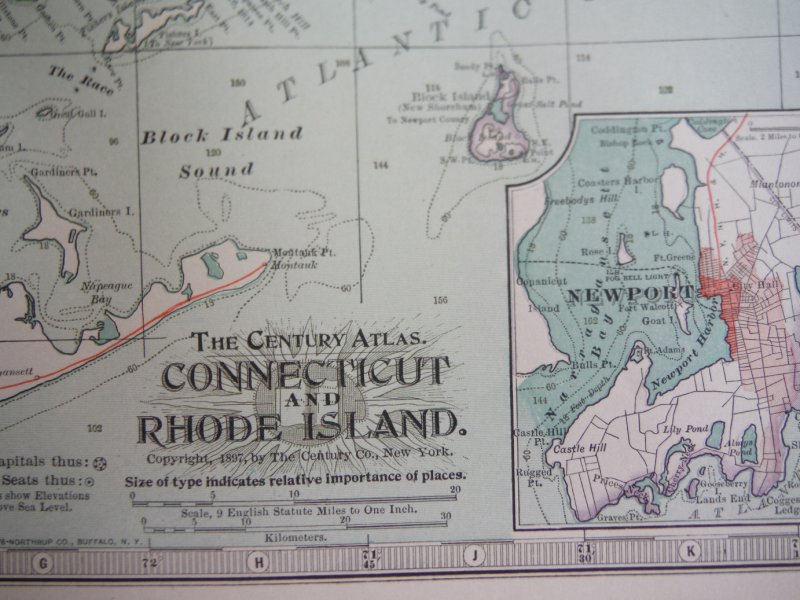 Image 1 of The Century Atlas, Map of  Connecticut and Rhode Island (1897)