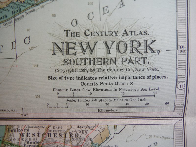 Image 1 of The Century Atlas, Map of New York, Southern Part (1897)