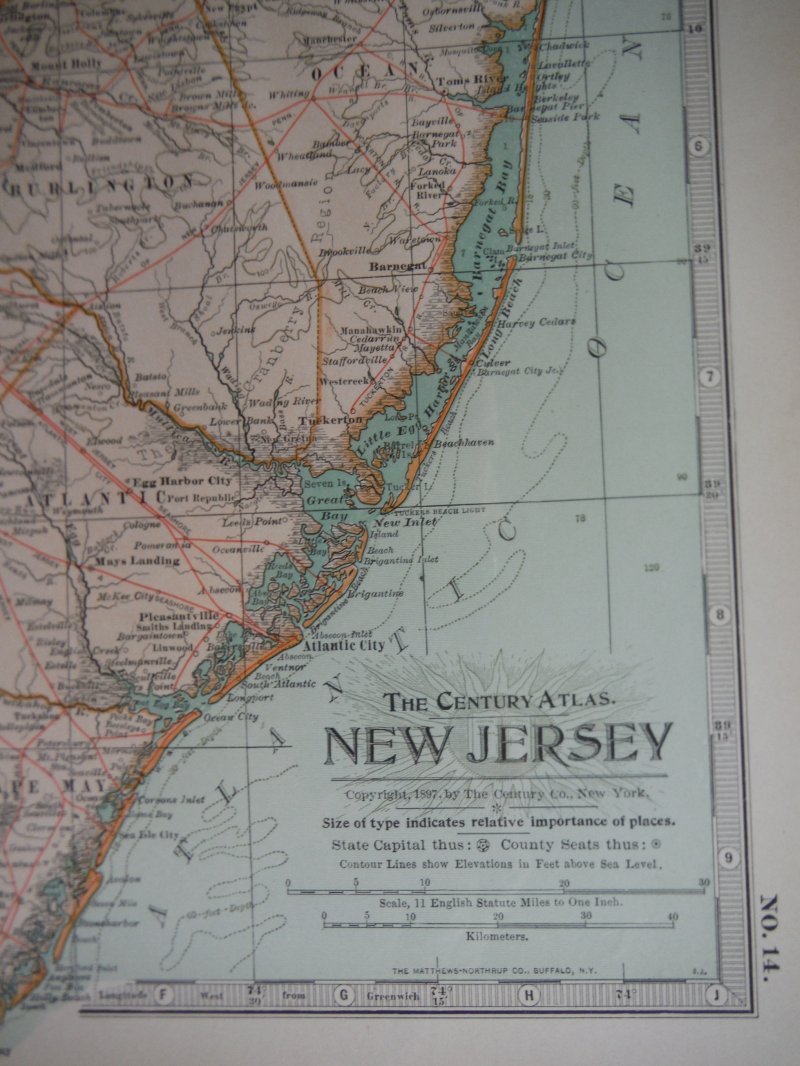 Image 1 of The Century Atlas  Map of New Jersey (1897)