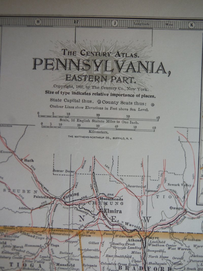 Image 1 of The Century Atlas  Map of Pennsylvania, Eastern Part (1897)