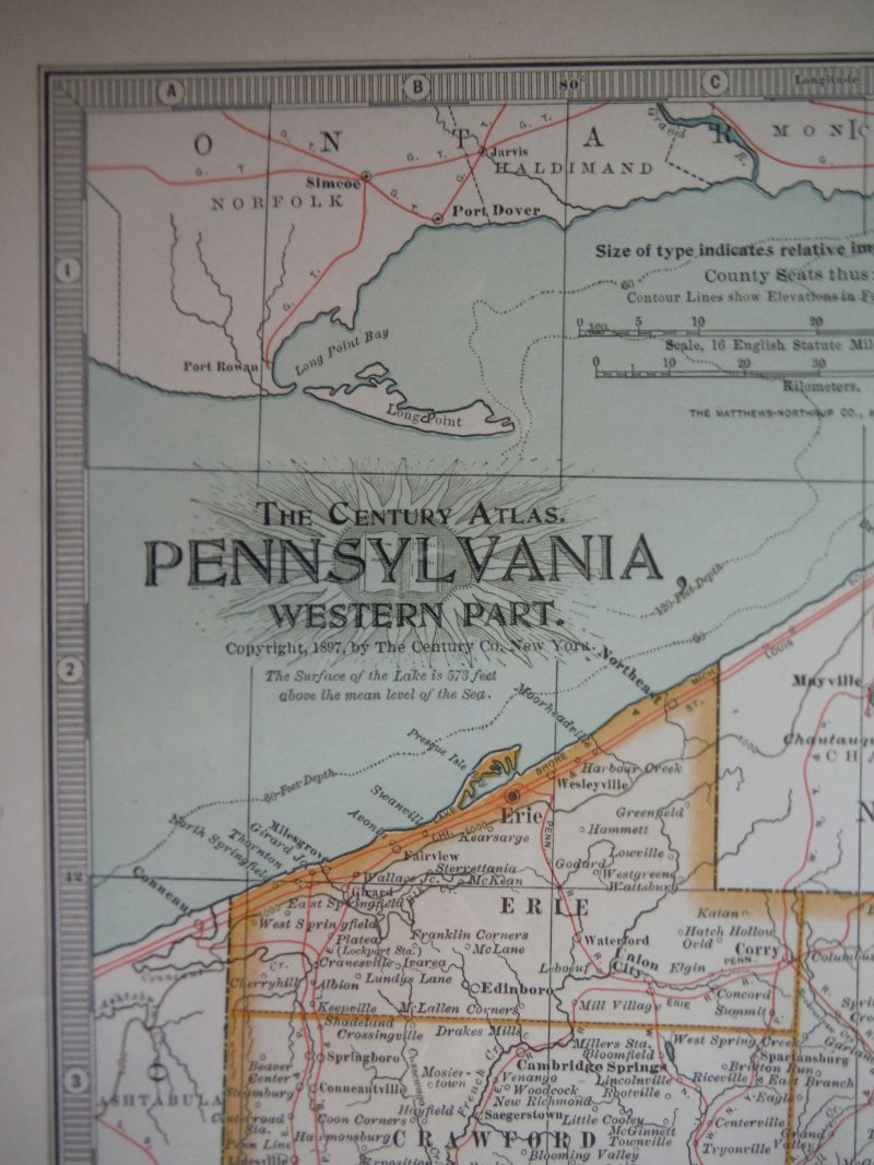 Image 1 of The Century Atlas  Map of Pennsylvania, Western Part (1897)