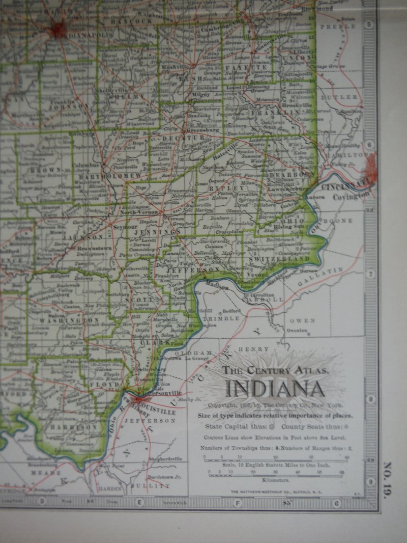 Image 1 of The Century Atlas  Map of Indiana (1897)