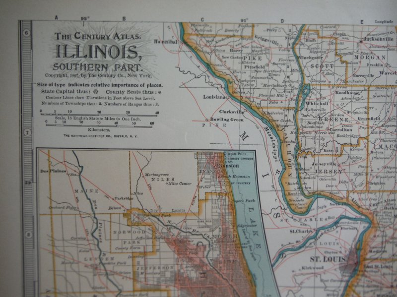 Image 1 of The Century Atlas  Map of Illinois Southern Part (1897)