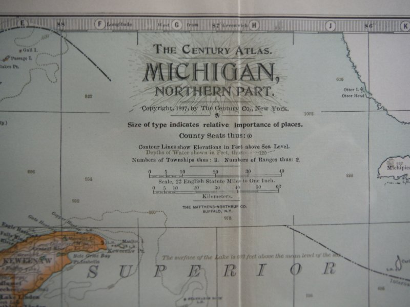 Image 1 of The Century Atlas  Map of Michigan, Northern Part (1897)