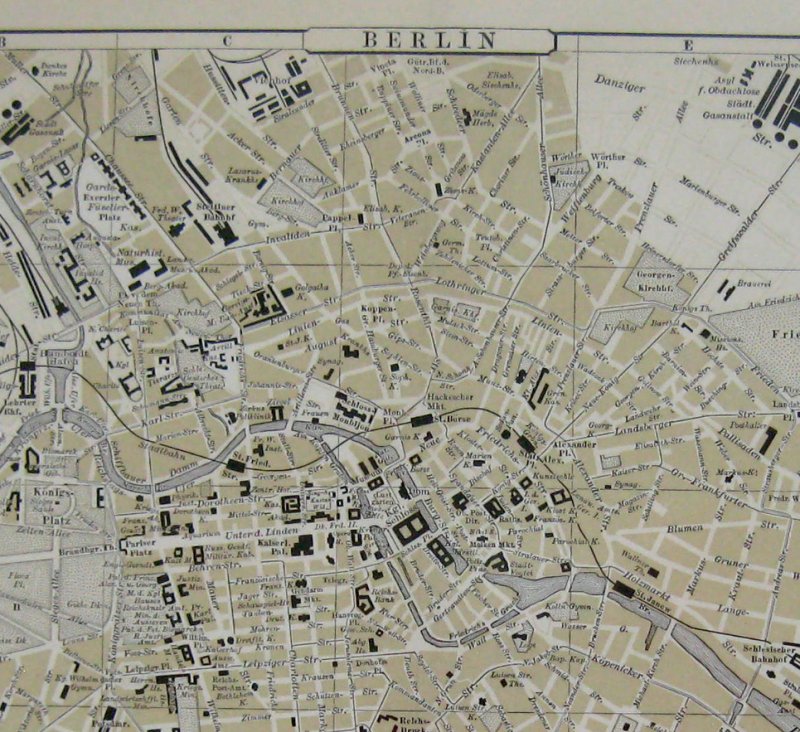 Image 2 of Johnson's Map of Berlin  (Germany)  -  Original (1897)