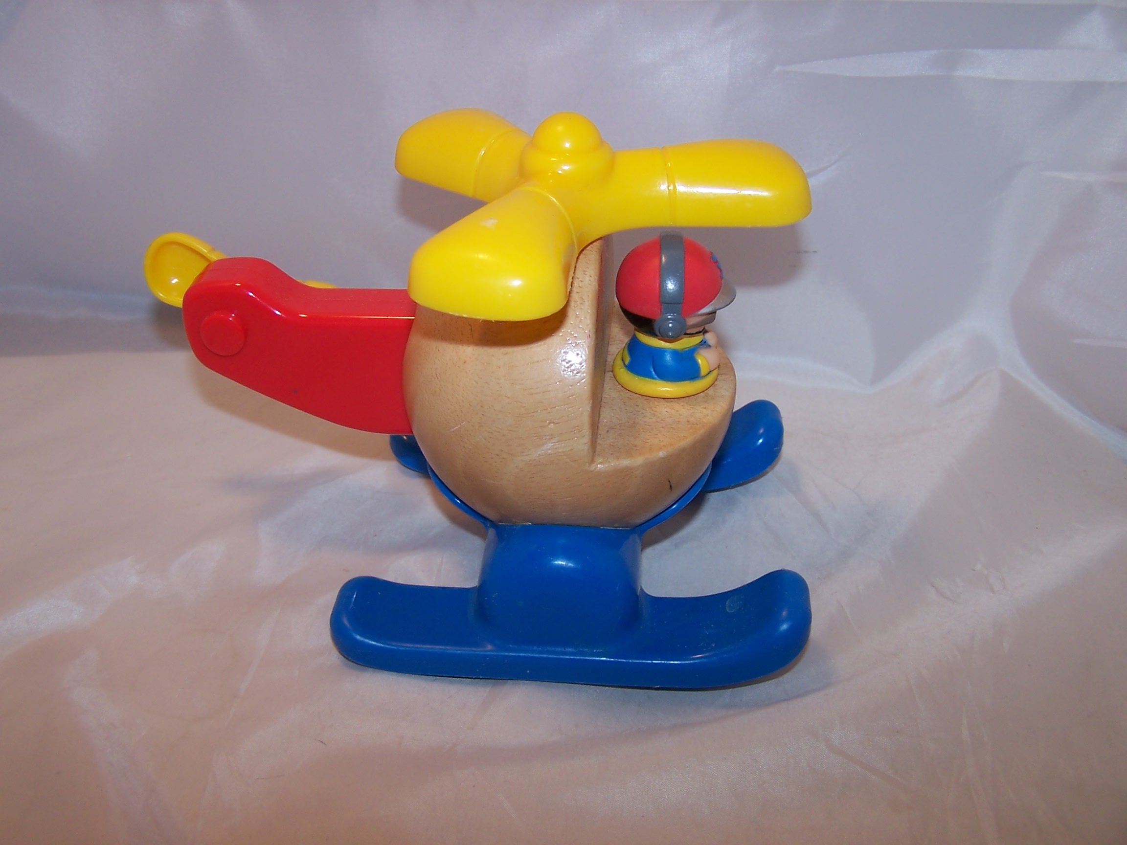 Image 3 of Little Tikes Helicopter w Pilot, Wood, Plastic, Yellow, Blue, Red