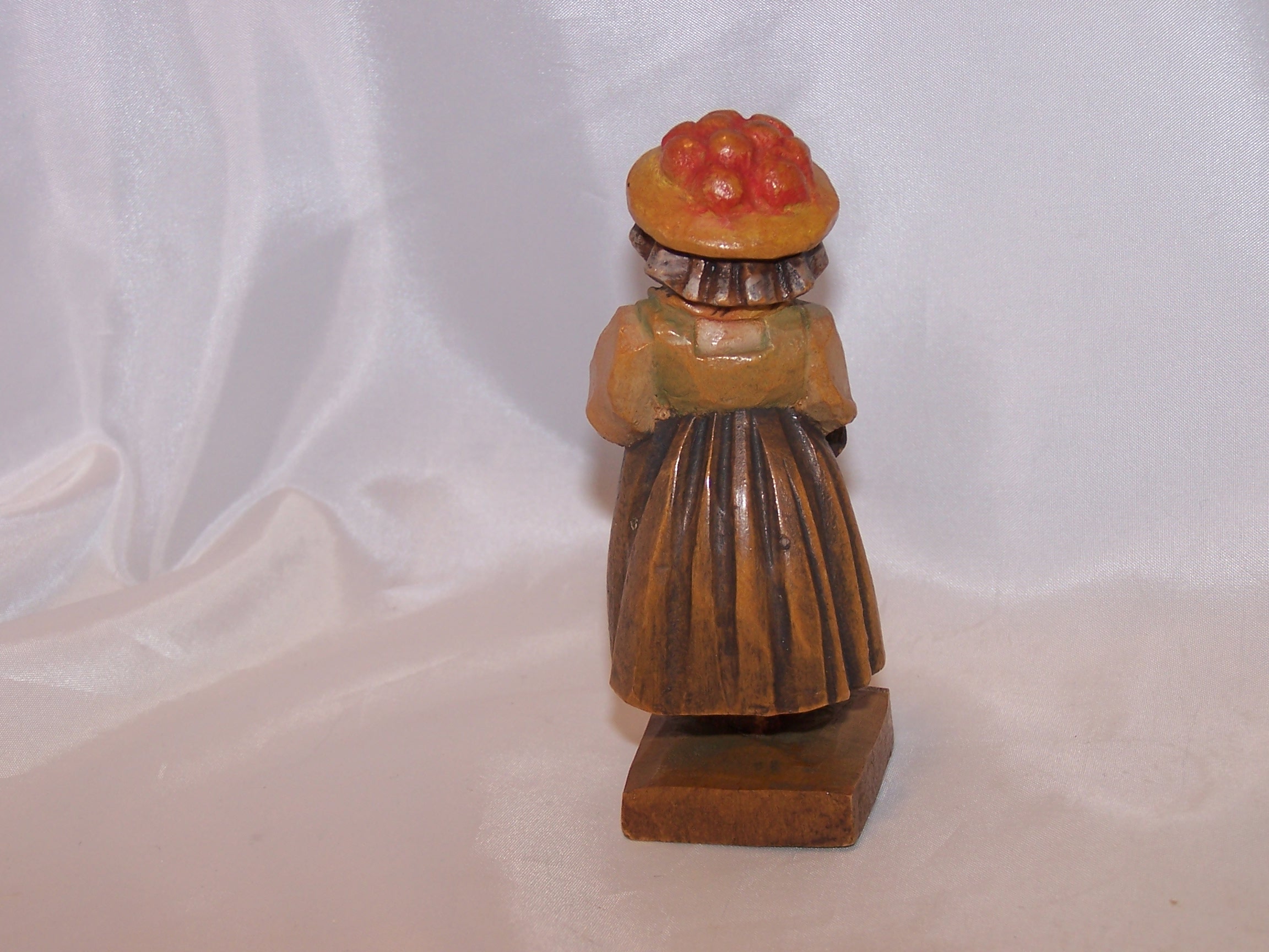 Image 2 of European Woman Figurine, Hand Carved, Wooden Wood