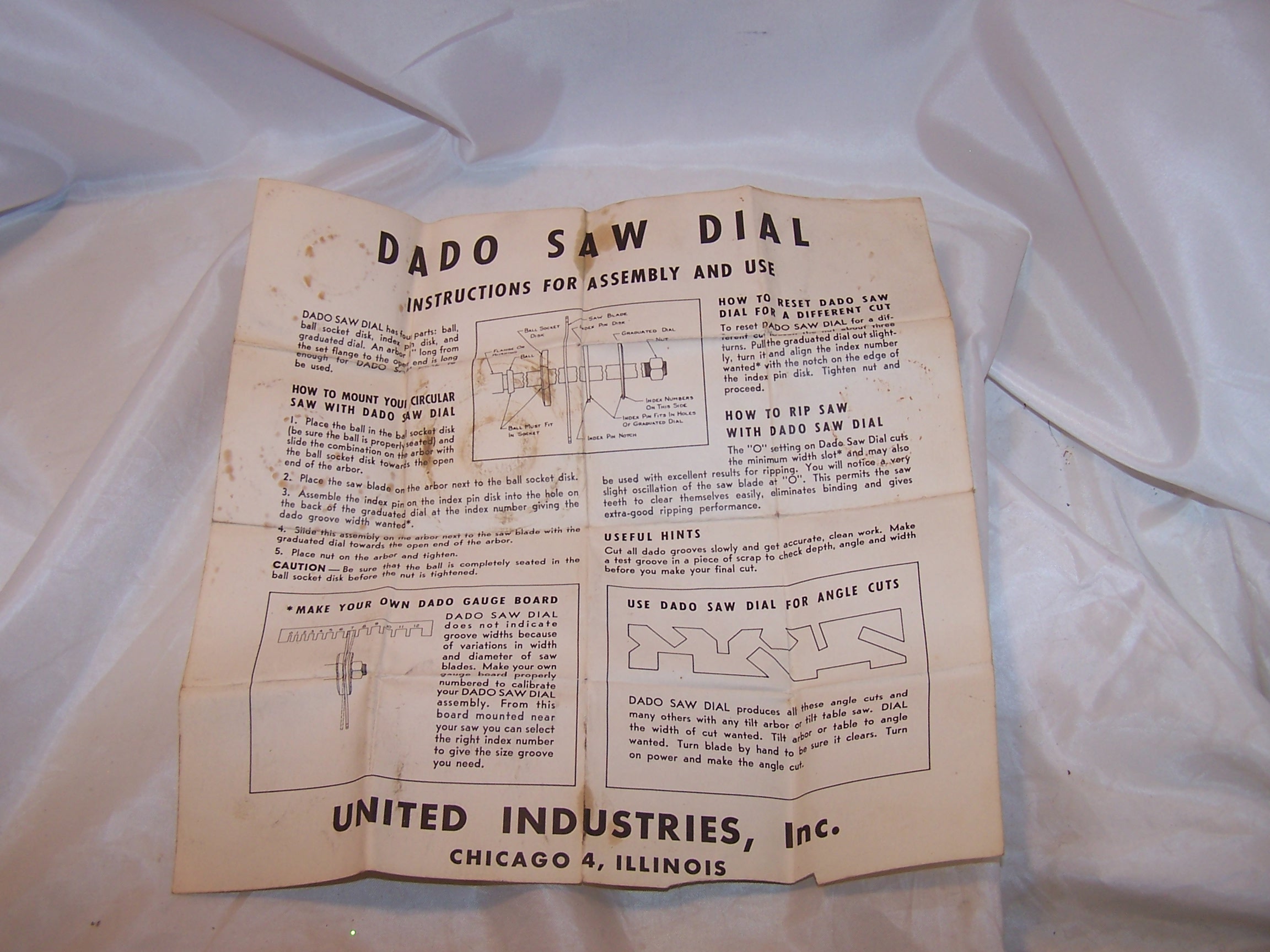 Image 5 of Dado Saw Dial, Vintage, United Industries Inc, Chicago