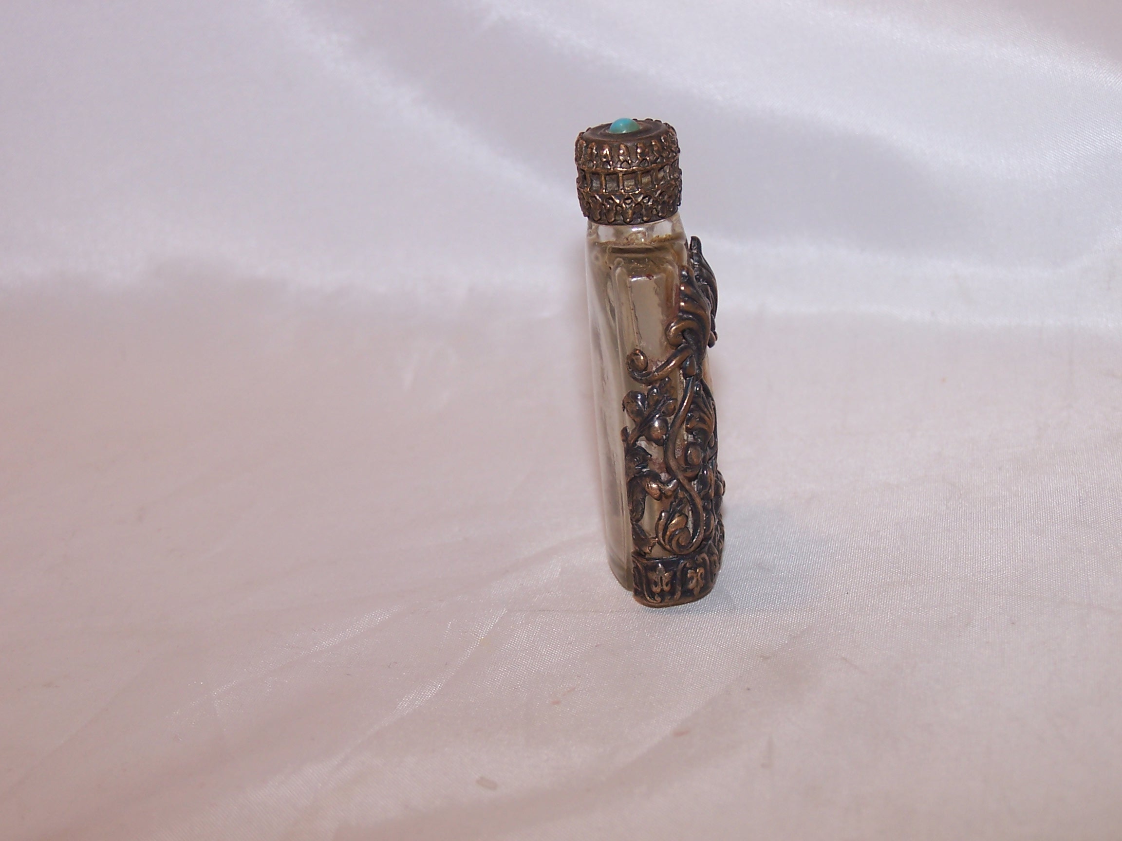 Image 3 of Perfume Bottle, Silver Filigree, Embroidery, Vintage