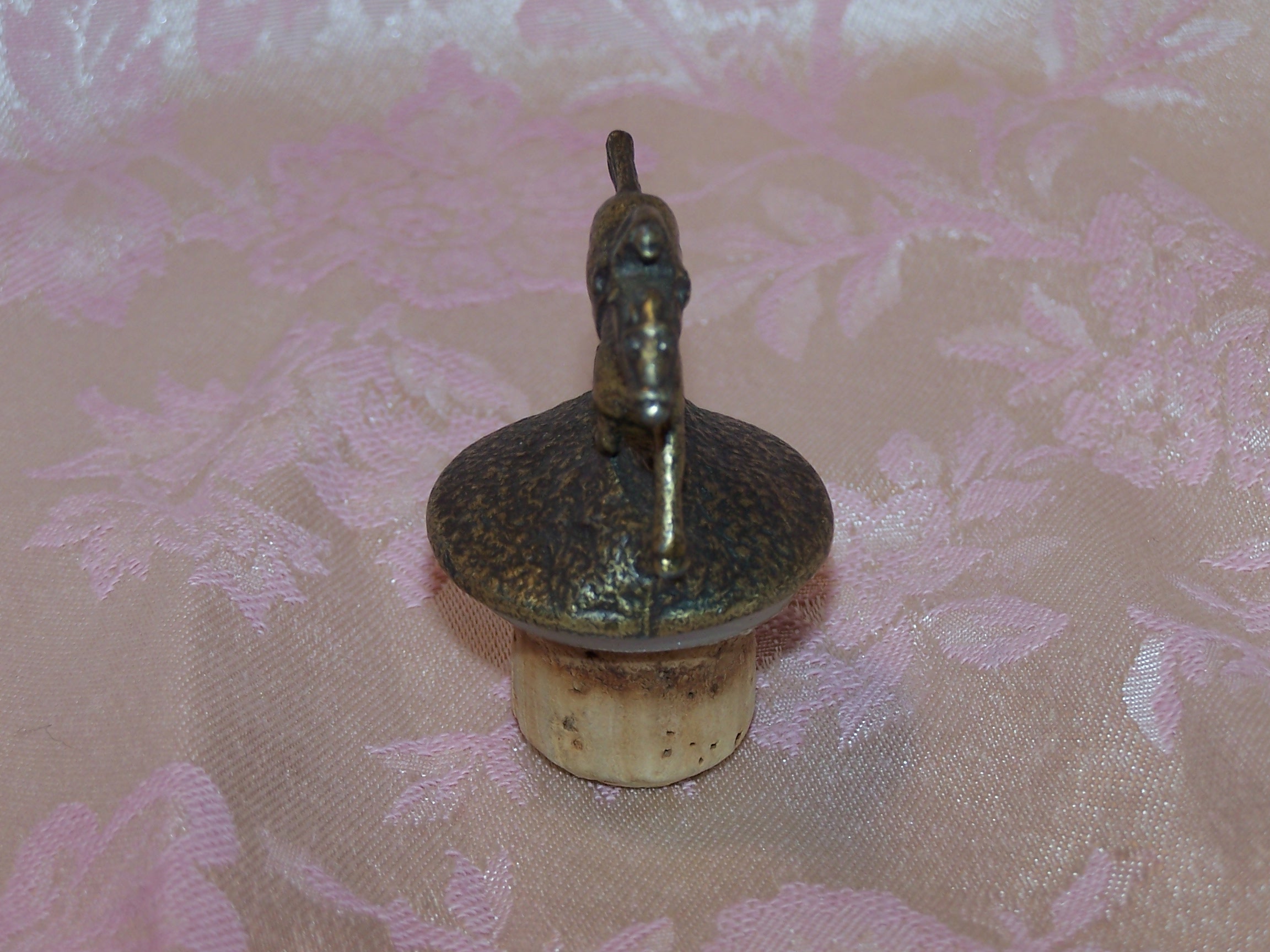 Image 1 of Bottle Stopper, Racing Horse with Jockey, Brass