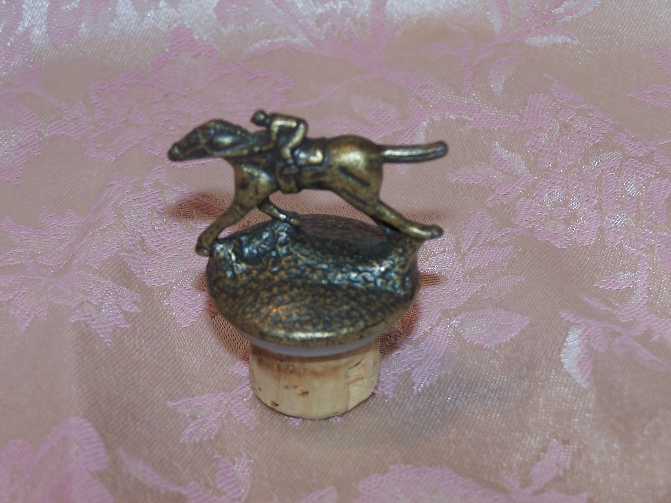 Image 2 of Bottle Stopper, Racing Horse with Jockey, Brass