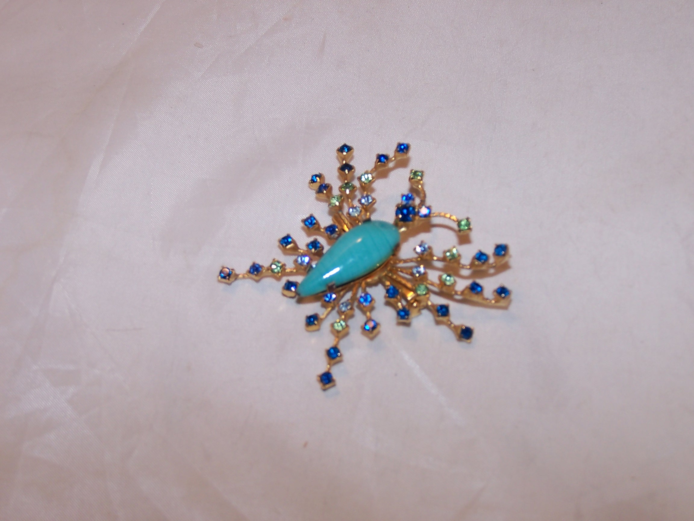 Image 1 of Joesph Warner Bug Pin, Brooch, Prong Set Rhinestones, Vintage