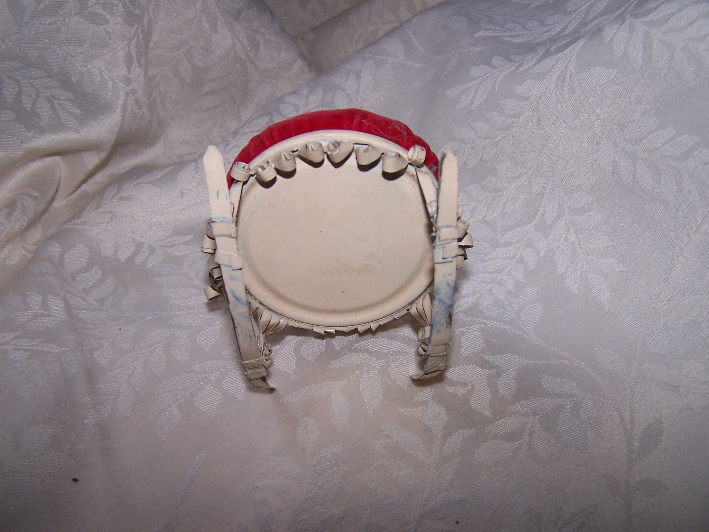Image 4 of Quilled Pin Cushion Rocking Chair, White, Folk Art