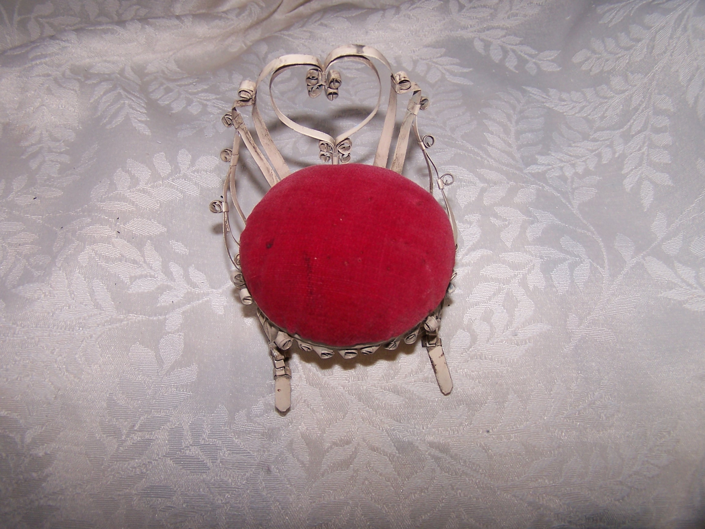 Image 5 of Quilled Pin Cushion Rocking Chair, White, Folk Art