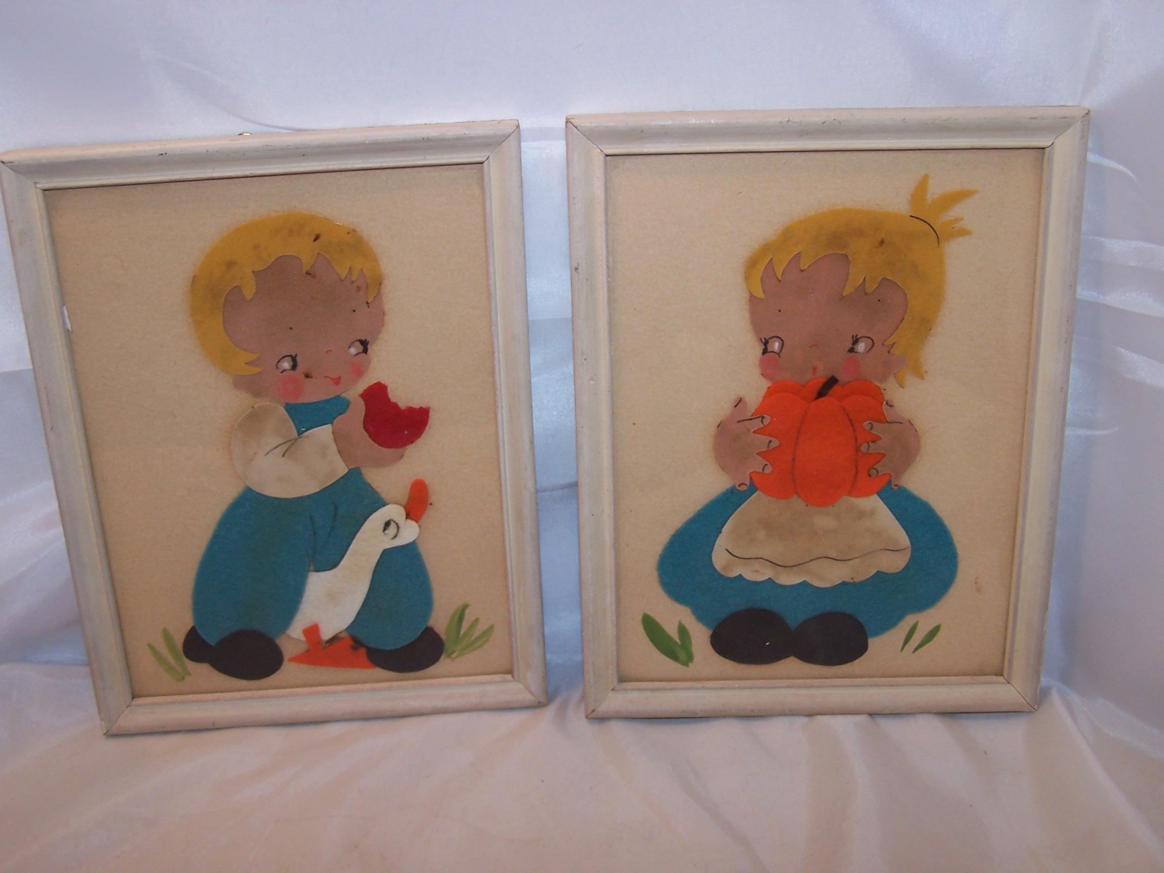 Vintage Folk Art Felt Pictures