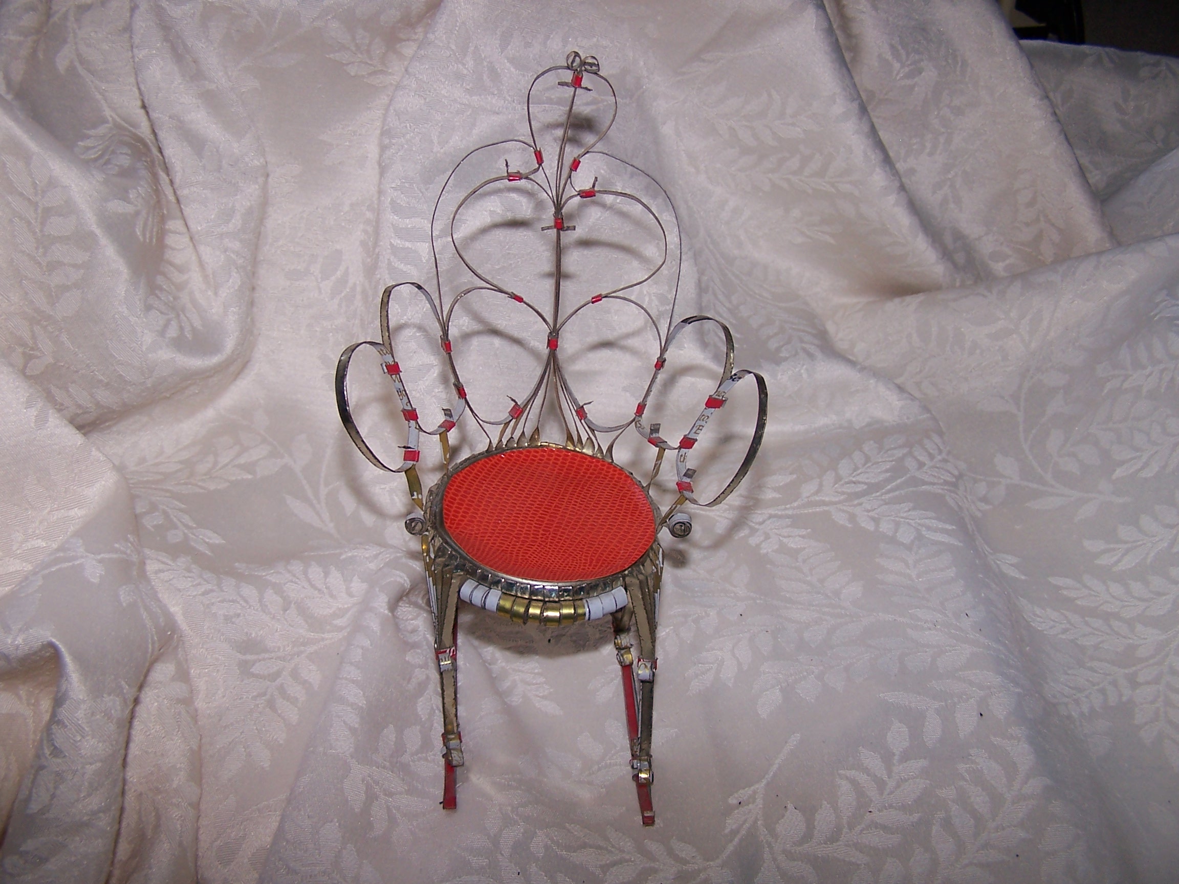 Quilled Rocking Chair, Tall, Unpainted, Vintage Folk Art