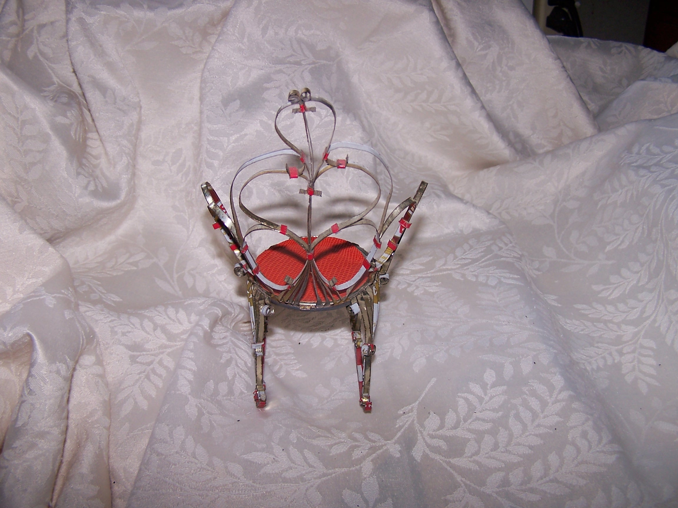 Image 2 of Quilled Rocking Chair, Tall, Unpainted, Vintage Folk Art