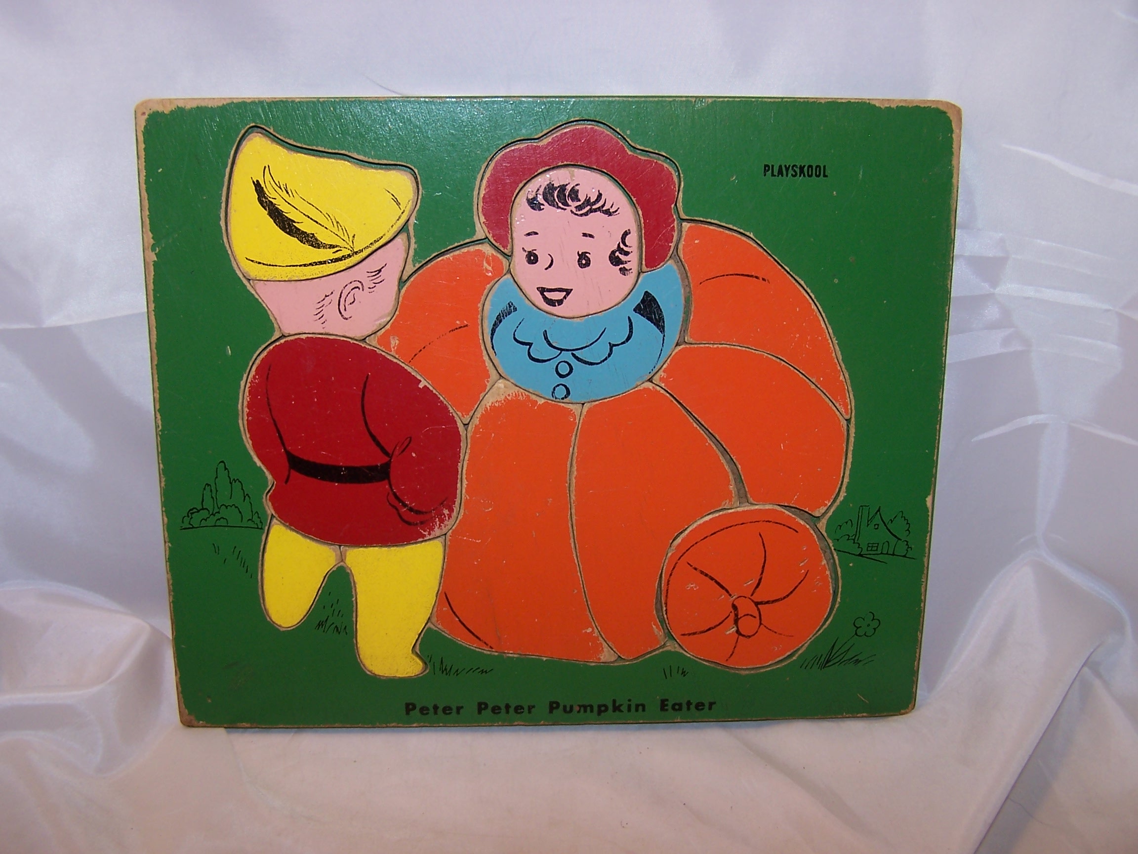 Peter Pumpkin Eater Wood Puzzle, Vintage, Playskool