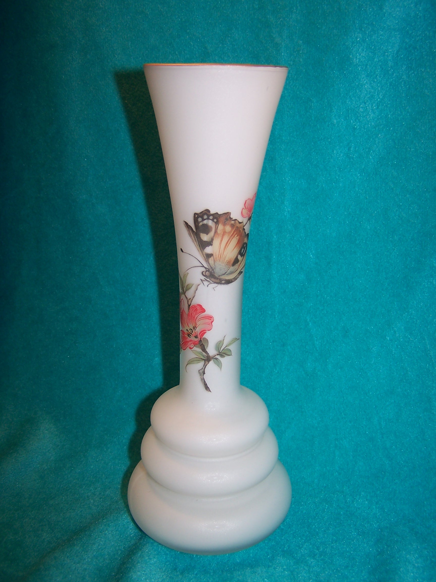 Milk Glass Butterfly Vase