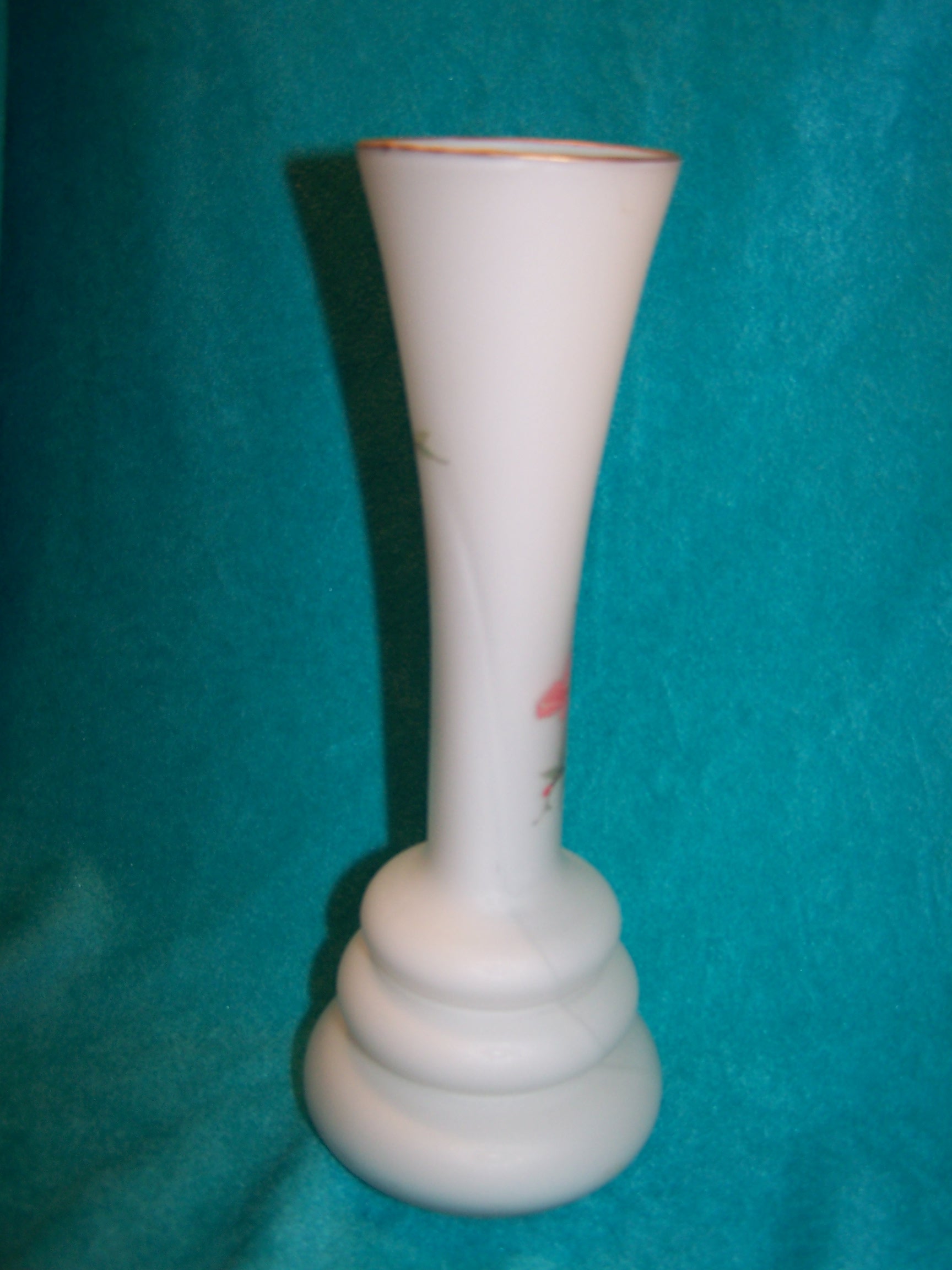 Image 2 of Milk Glass Butterfly Vase, Italian Satin Glass