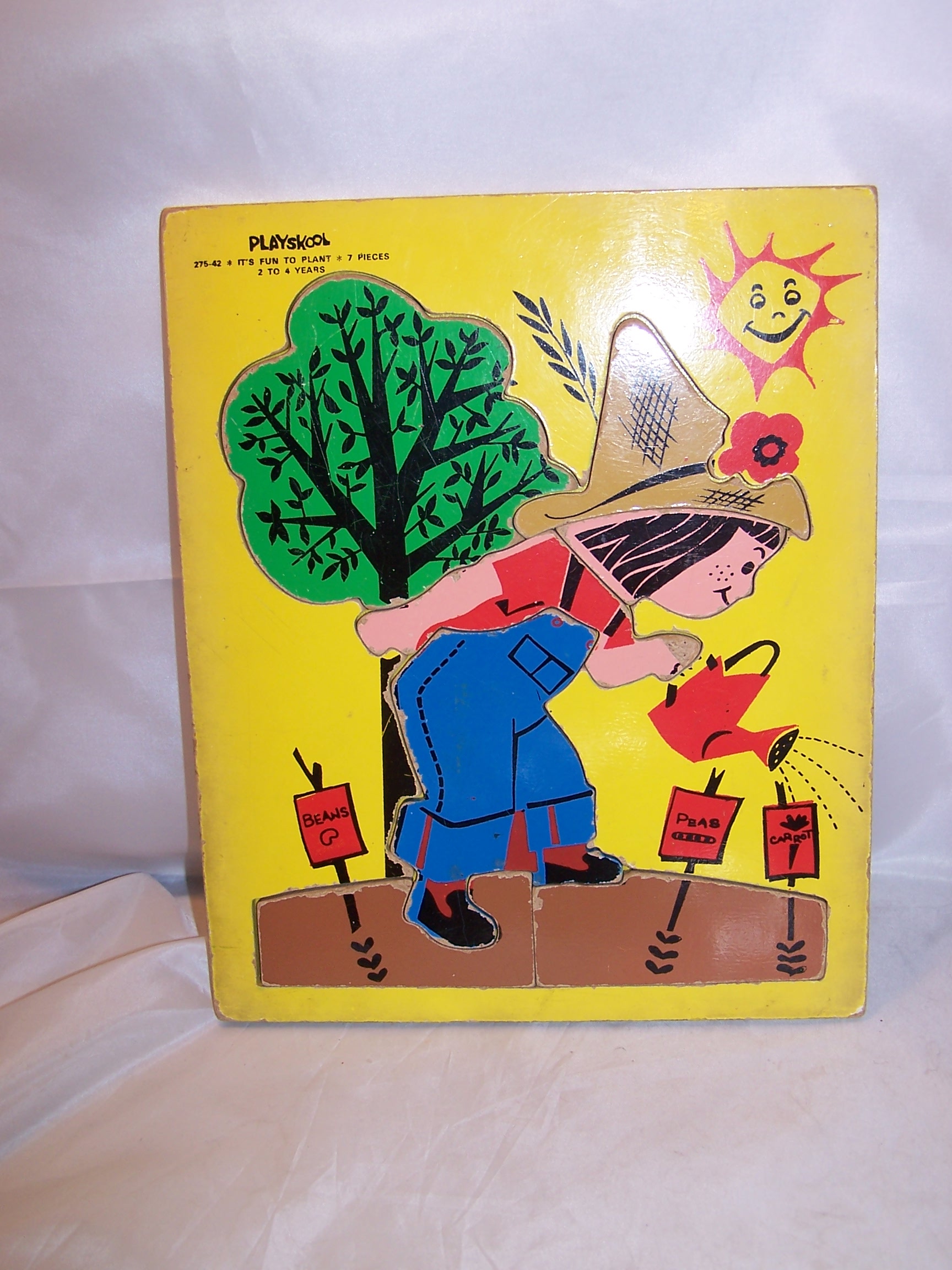 Gardening Girl Wood Puzzle, Vintage, Playskool, 275-42