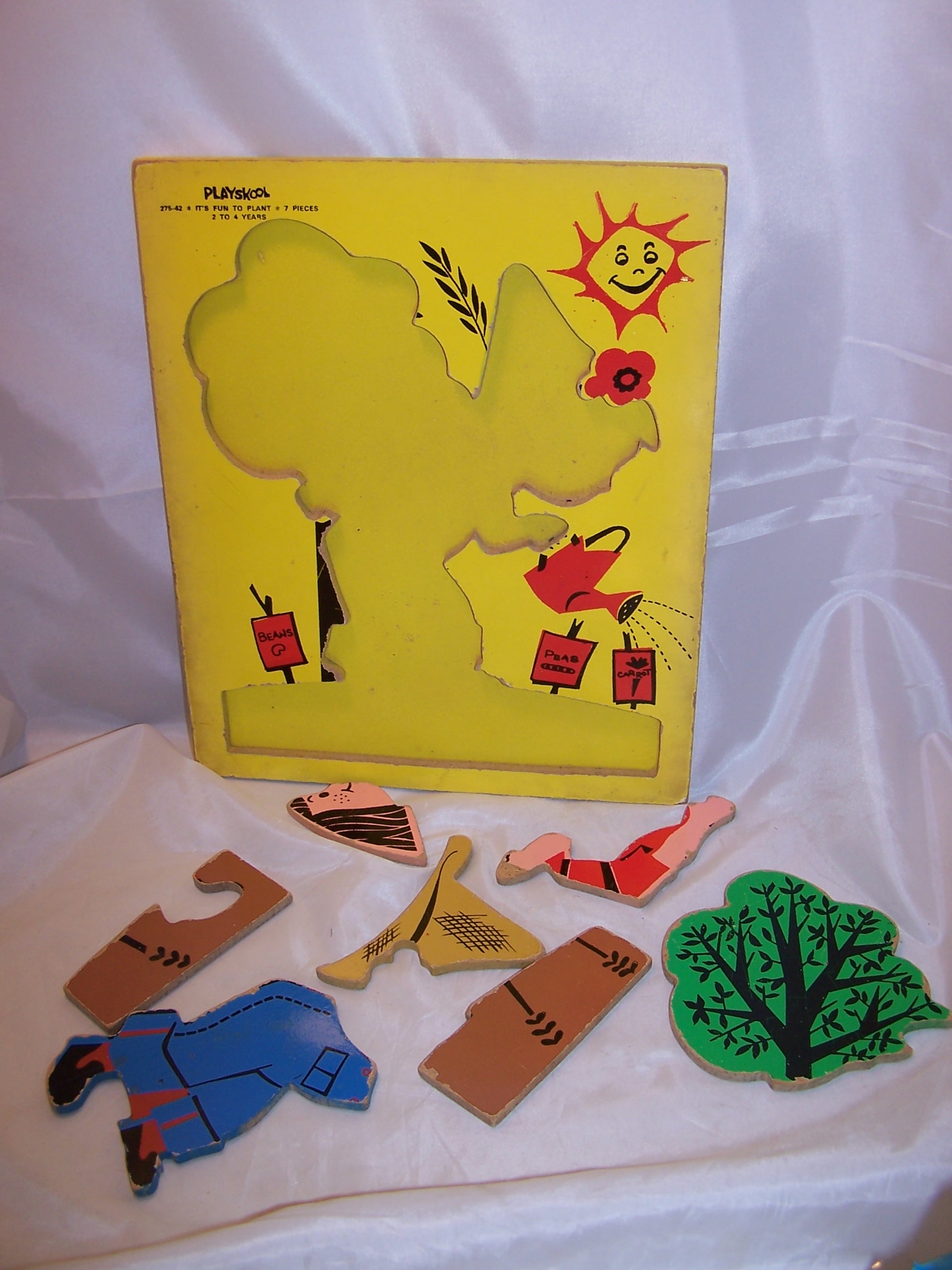 Image 1 of Gardening Girl Wood Puzzle, Vintage, Playskool, 275-42