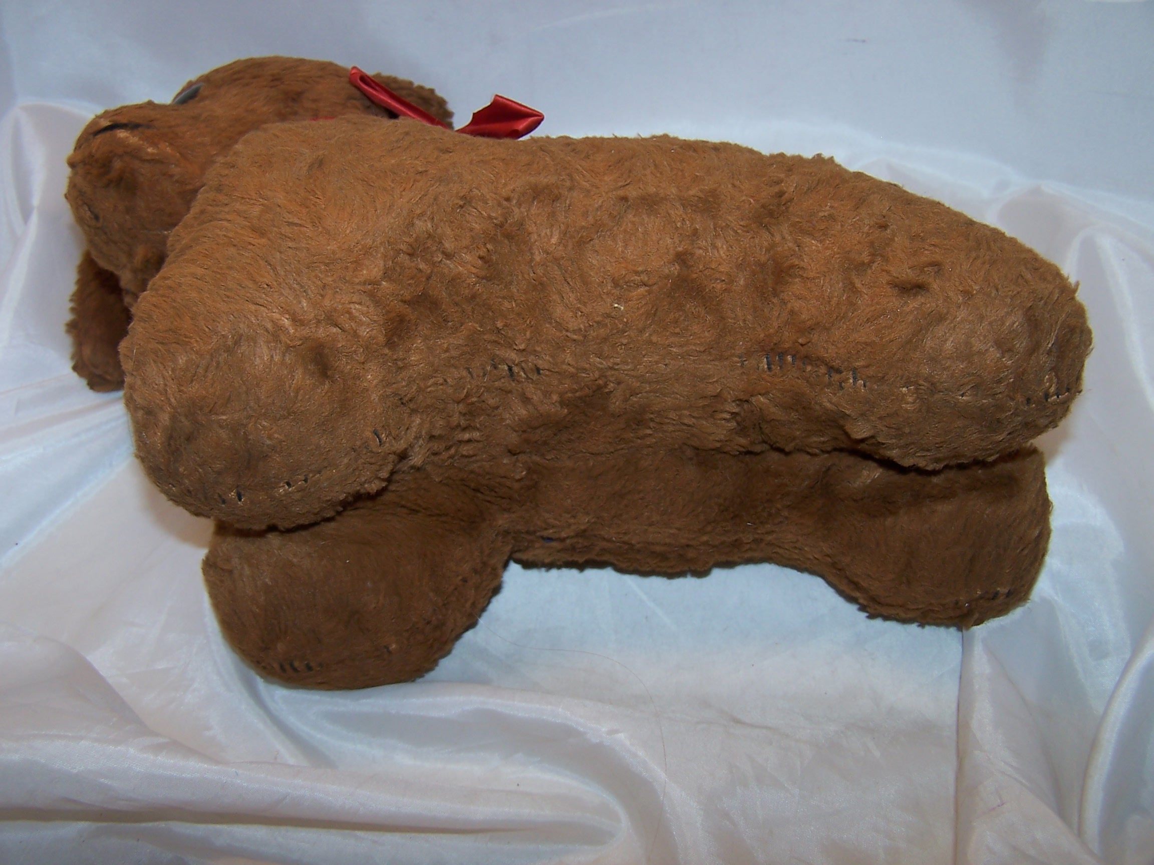 Image 4 of Plush Stuffed Brown Dog, Antique
