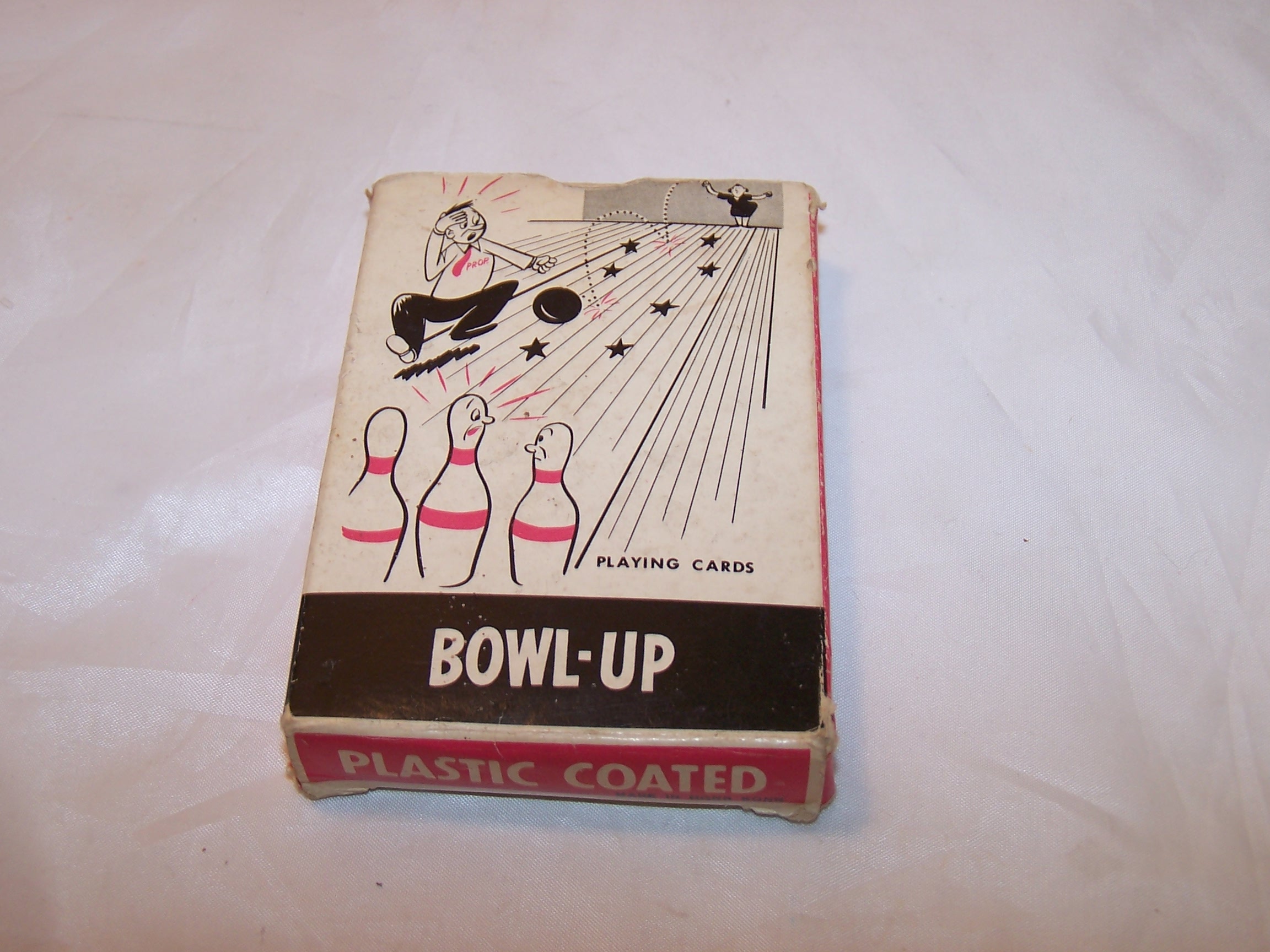 Image 1 of Playing Cards Bowling Jokes, Poker Size, Vntg Orig Pkg