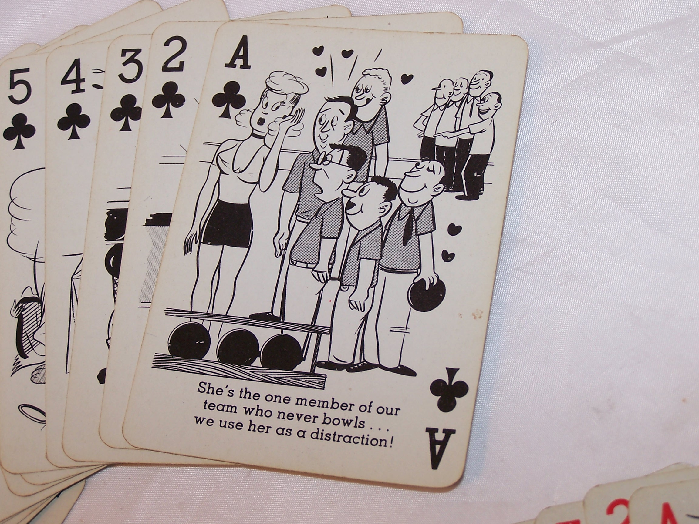 Image 5 of Playing Cards Bowling Jokes, Poker Size, Vntg Orig Pkg