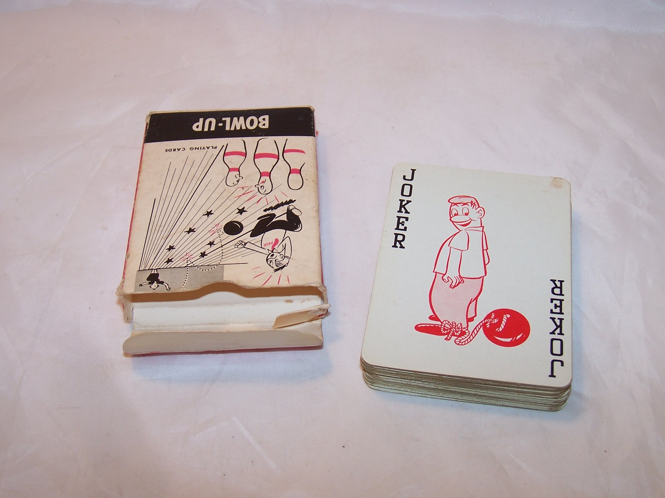 Image 7 of Playing Cards Bowling Jokes, Poker Size, Vntg Orig Pkg