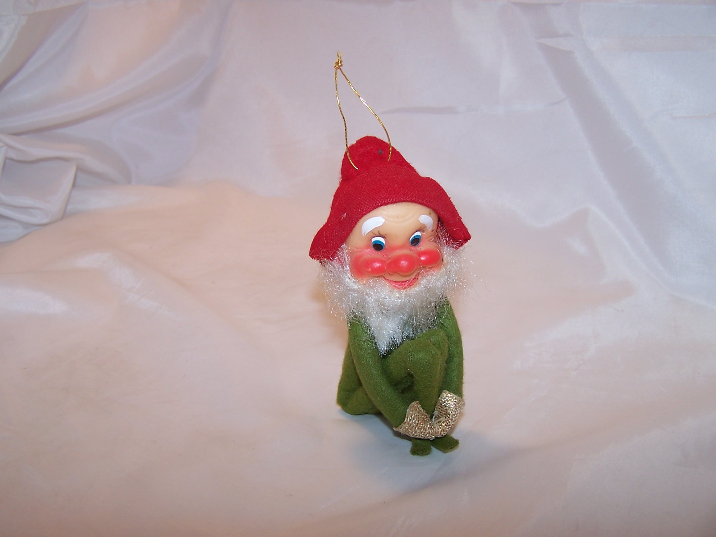 Elf for Your Shelf, Bearded Green Elf, Pixie Doll w Red Hat